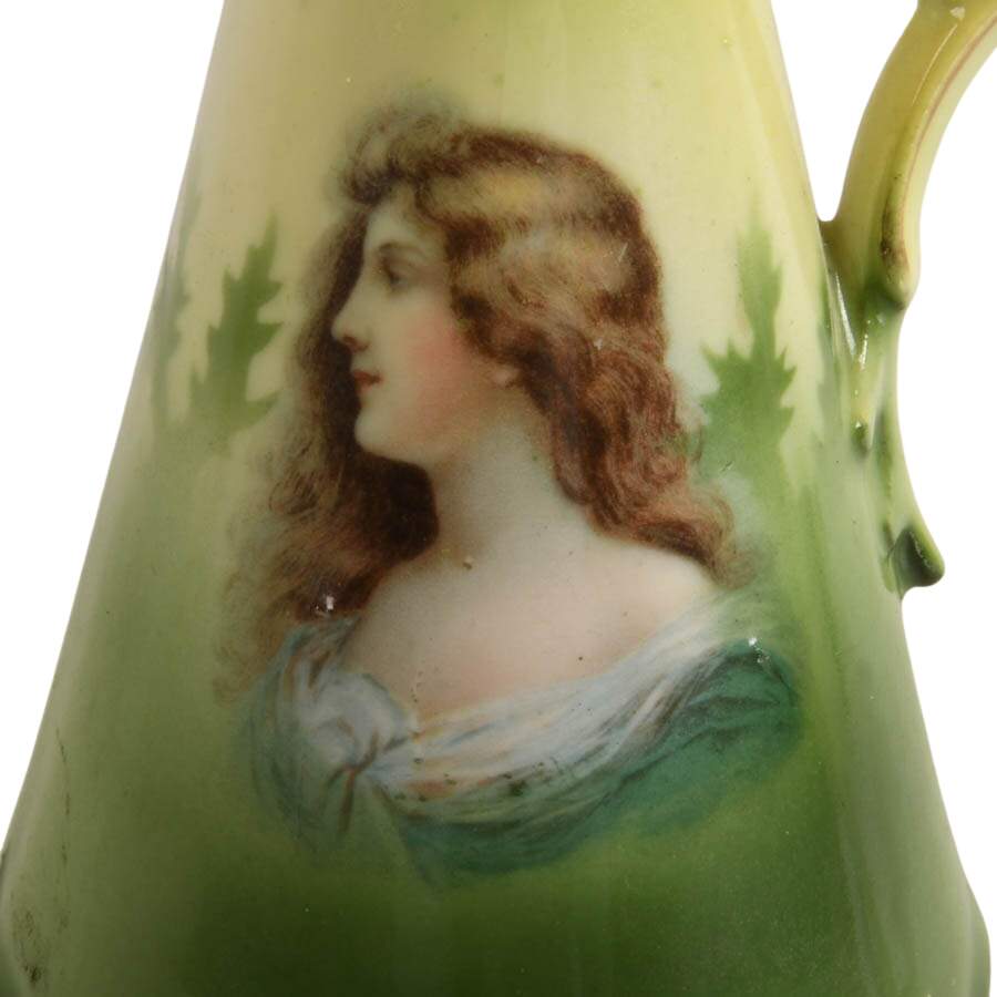Antique 19th Century Austrian Portrait Pitcher-2
