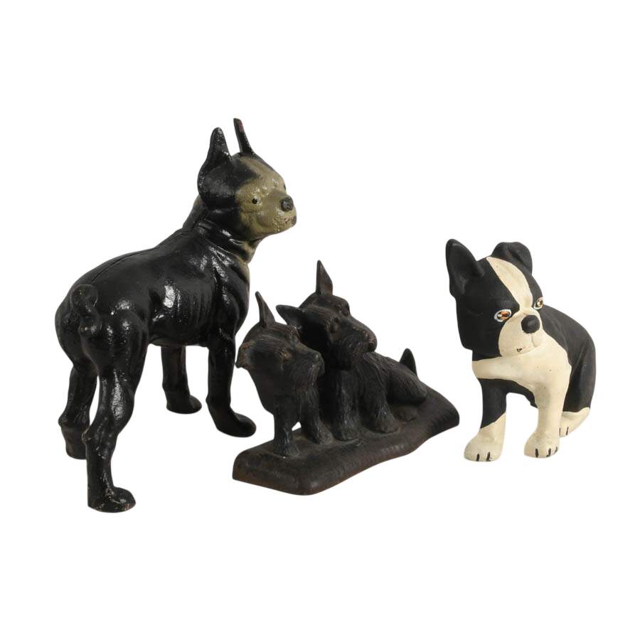 Trio of Cast Iron Dog Doorstops-3