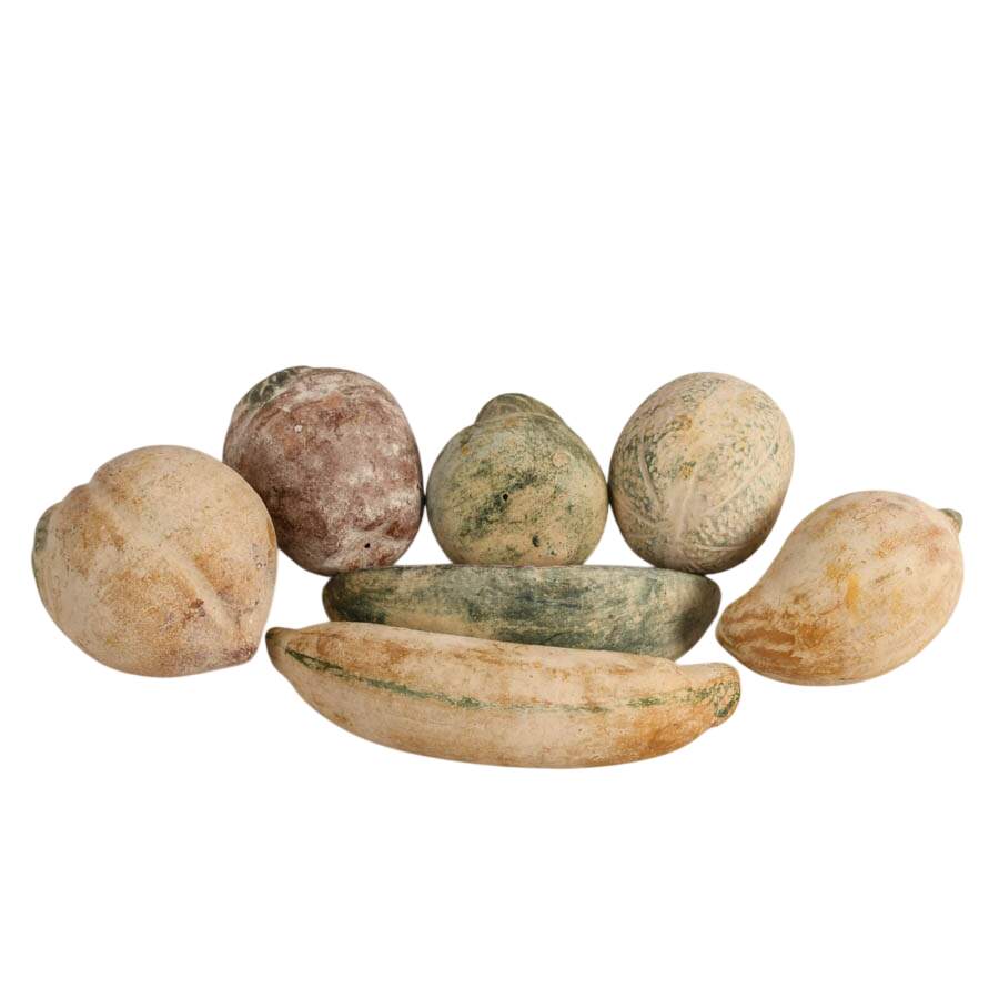 Set of Seven Hand-Crafted Mexican Terracotta Fruit Décor-6