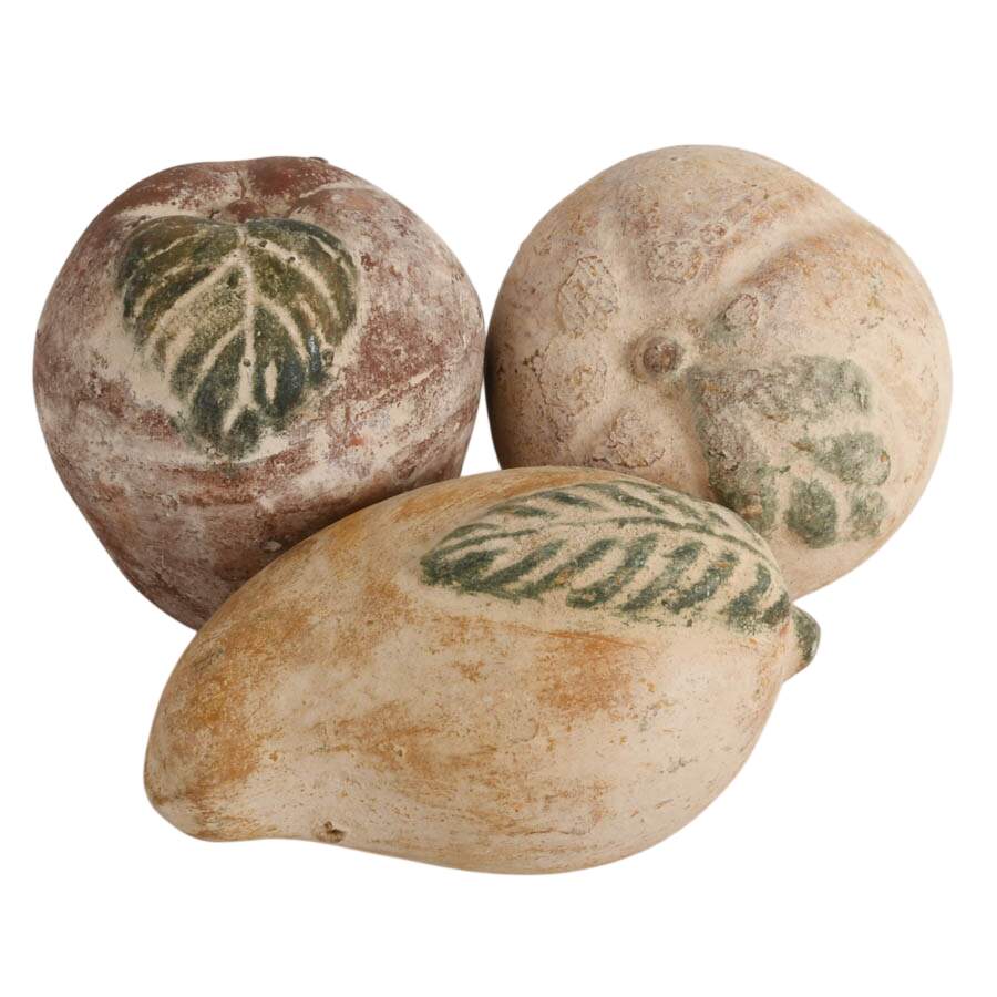 Set of Seven Hand-Crafted Mexican Terracotta Fruit Décor-4