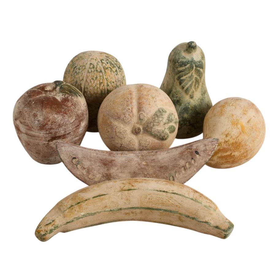 Set of Seven Hand-Crafted Mexican Terracotta Fruit Décor-1
