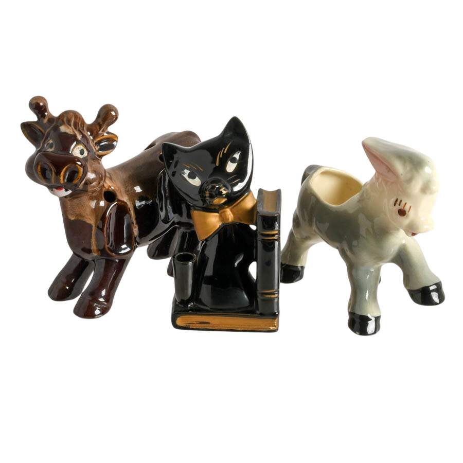 Set of 3 Mid-Century Modern Pottery Décor Pieces-1