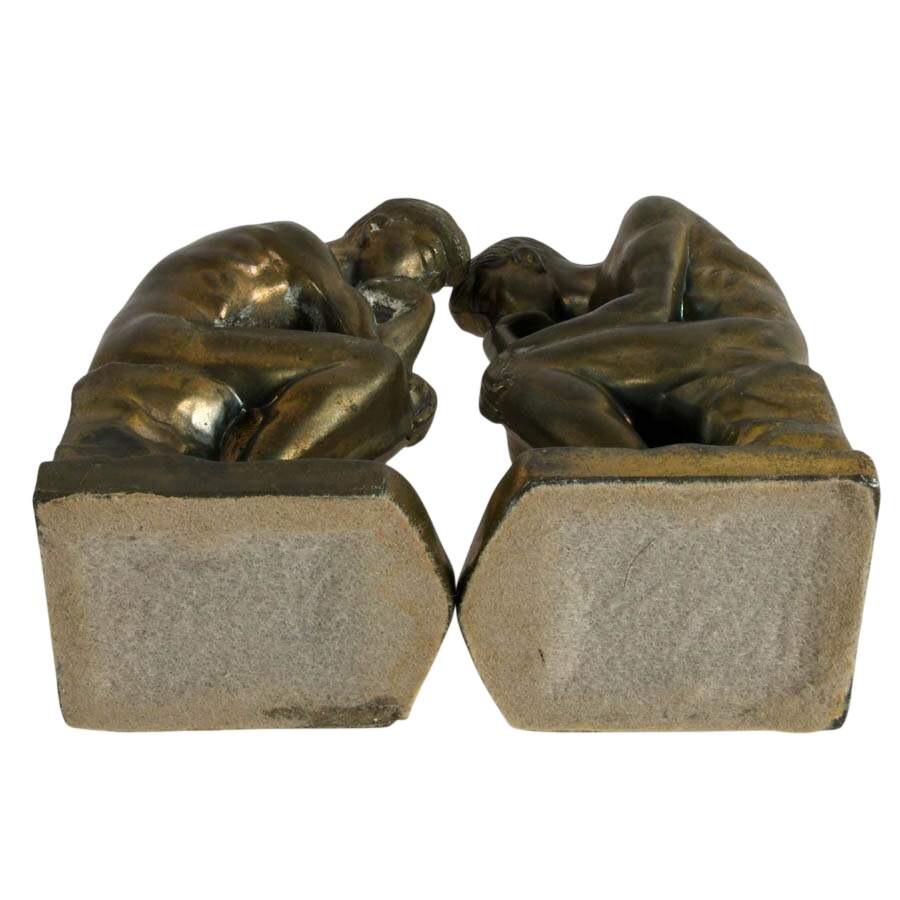 Pair of Bronze Bookends After Auguste Rodin's "The Thinker"-9
