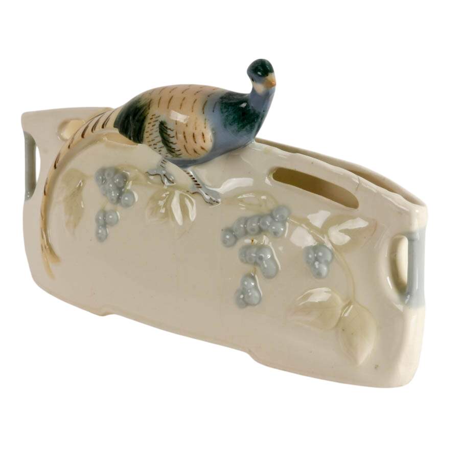 Antique Porcelain Pheasant Envelope Holder-3