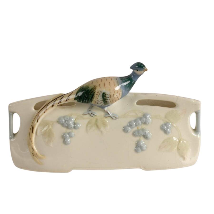 Antique Porcelain Pheasant Envelope Holder-1