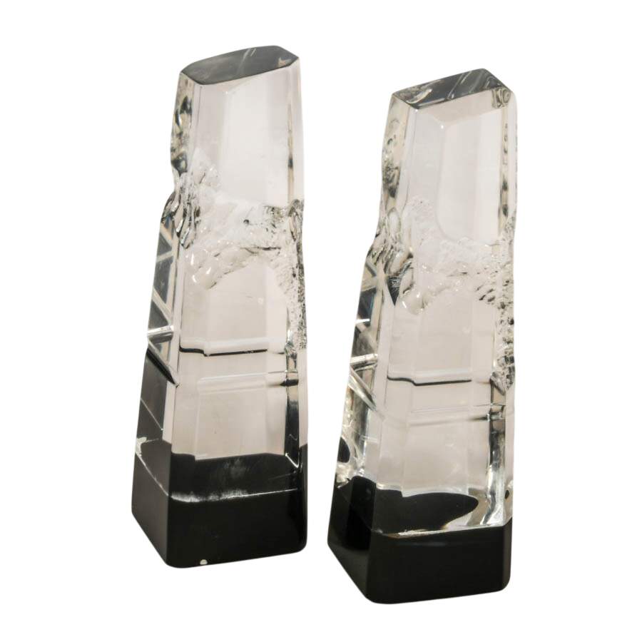 Pair of Vintage Lucite Stonesque Bookends-1