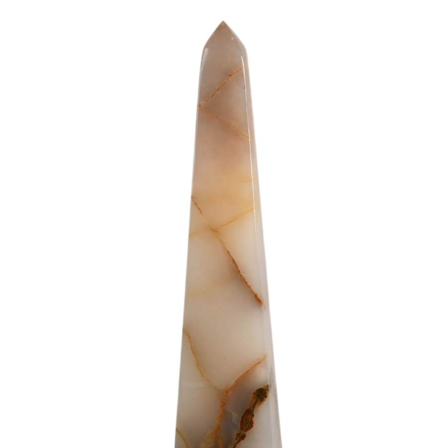 Decorative Carved Banded Calcite Obelisk-3