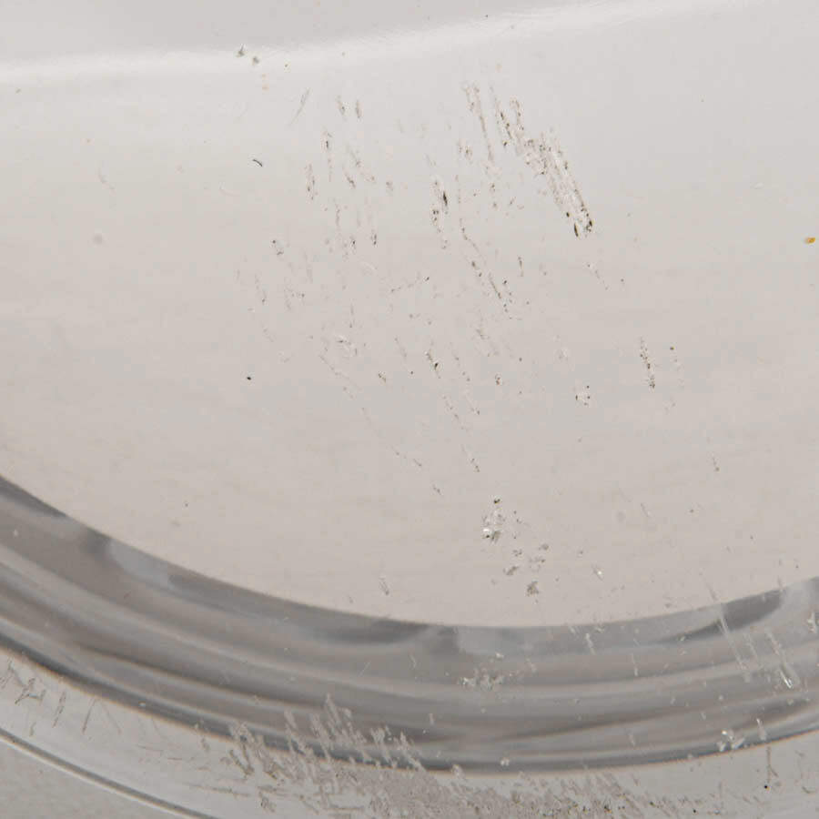 Vintage Bowl in Clear Glass with Engraved Decorations-5