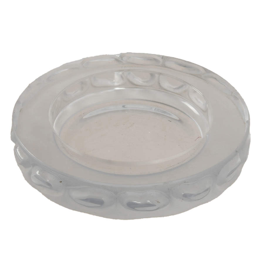 Vintage Bowl in Clear Glass with Engraved Decorations-2