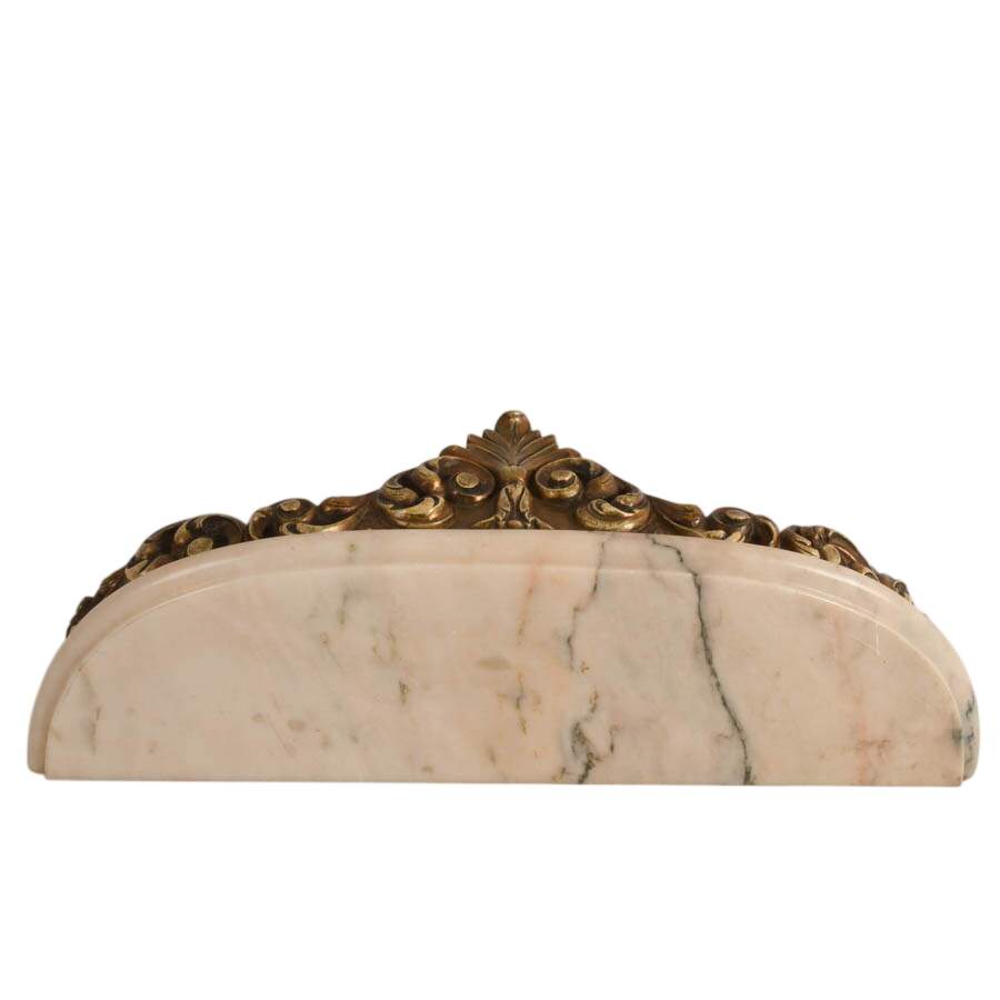 Florentine Pink Marble and Giltwood Floating Shelf-8