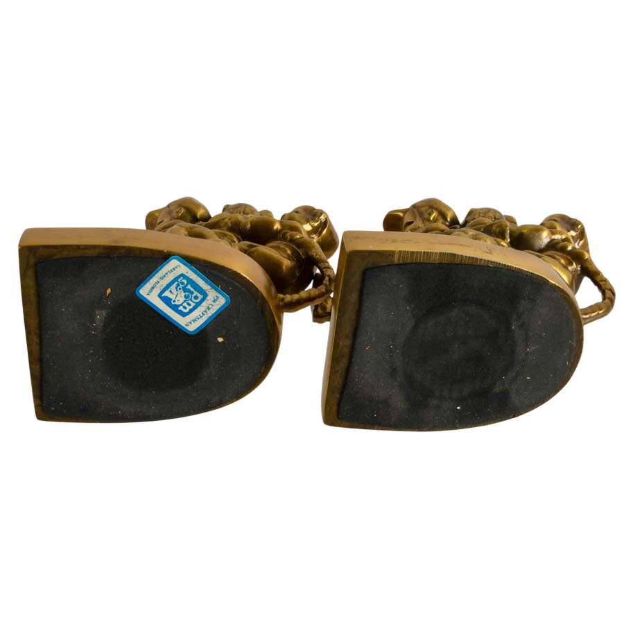 Pair of PM Craftsman Brass Tug of War Bookends-7