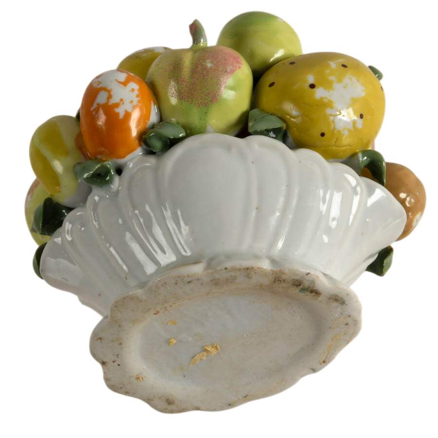 Italian Ceramic Mixed Fruit Topiary Basket-7