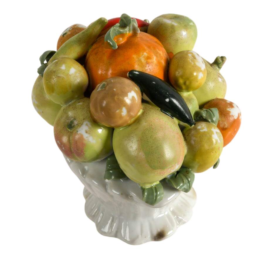 Italian Ceramic Mixed Fruit Topiary Basket-3