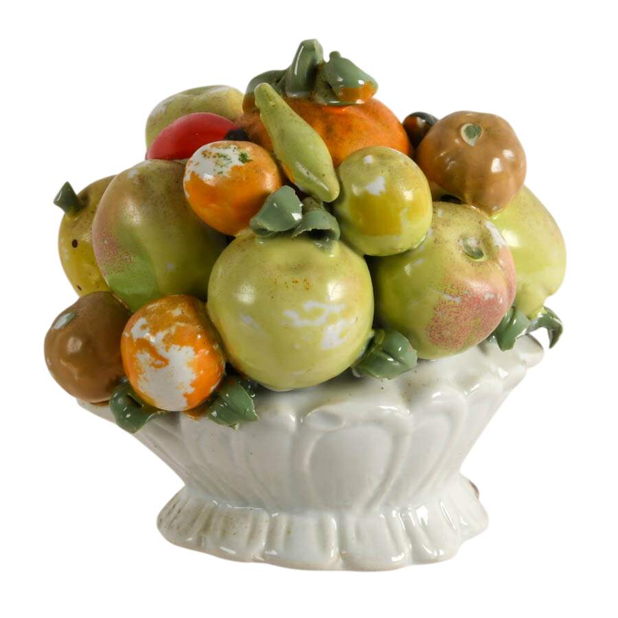 Italian Ceramic Mixed Fruit Topiary Basket-2