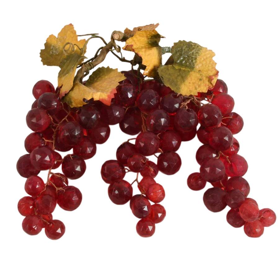 Set of Three Retro 1960s Faceted Lucite Grape Clusters-1