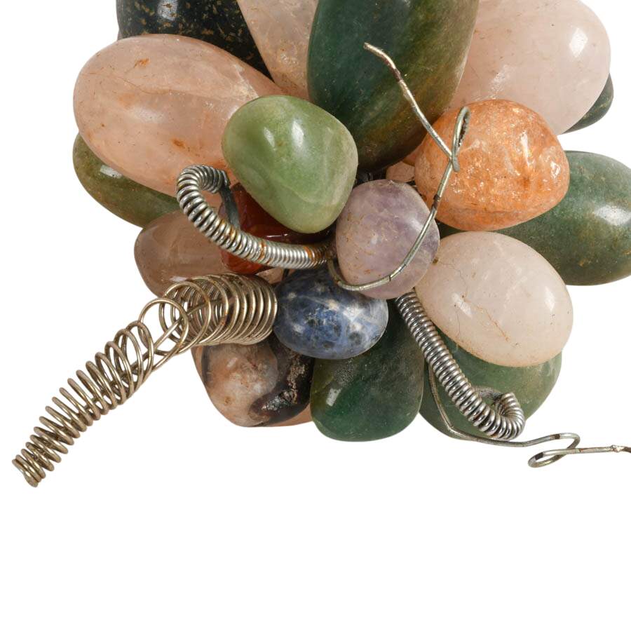 Vintage Semi-Polished Stone Grape Clusters; Including Two Red Jasper-6