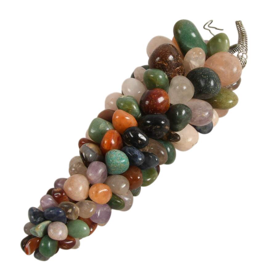 Vintage Semi-Polished Stone Grape Clusters; Including Two Red Jasper-5