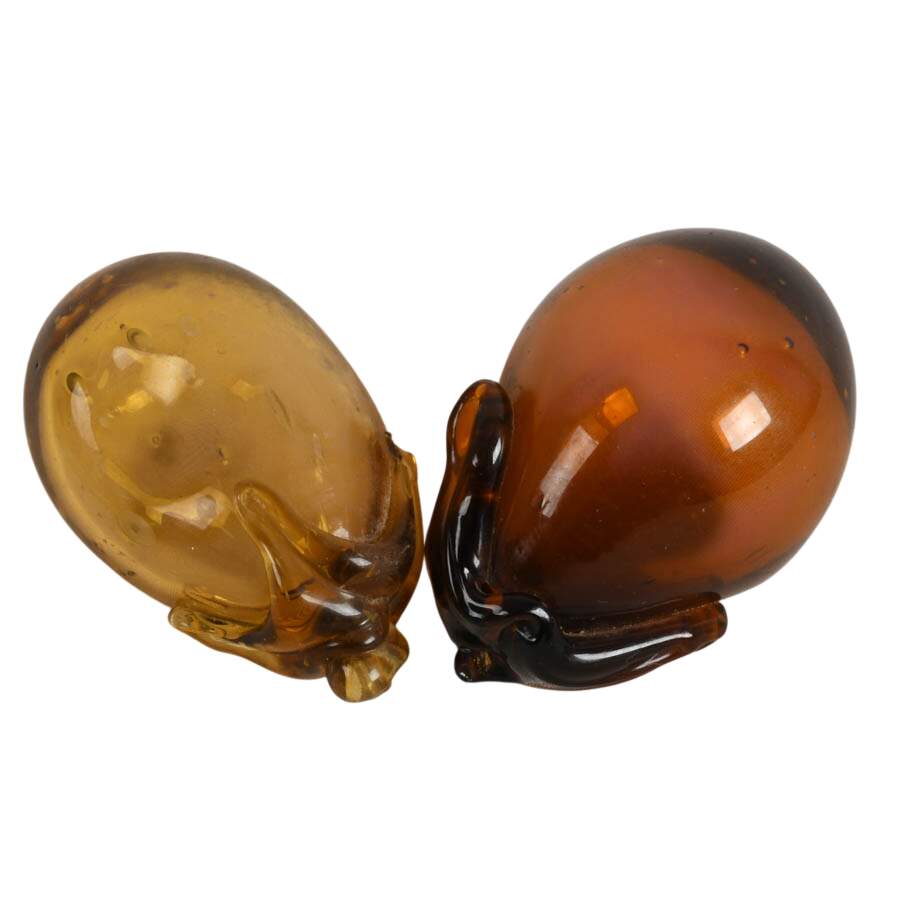 Murano-Style Amber Glass Collection of Five Fruit-3