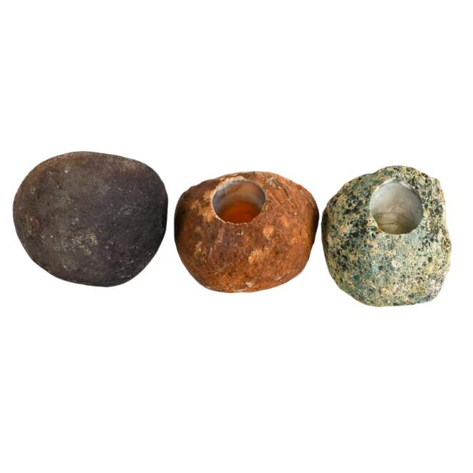 Collection of Four Dyed Geodes Including Two Tea Light Holders-4