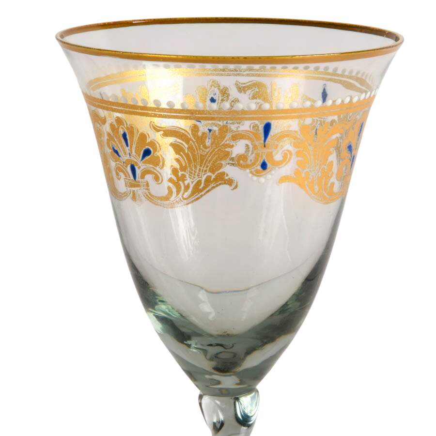 Four-Piece Royal Gallery Cut Lead Crystal Decanter with White Wine Glasses-4