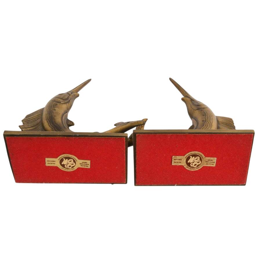 Philadelphia Manufacturing Company Brass Marlin Bookends-7