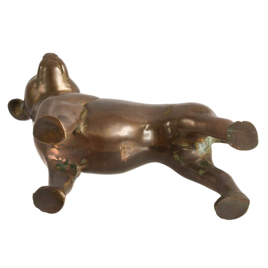 Mid-Century Solid Brass Bull Terrier Dog Doorstop-8