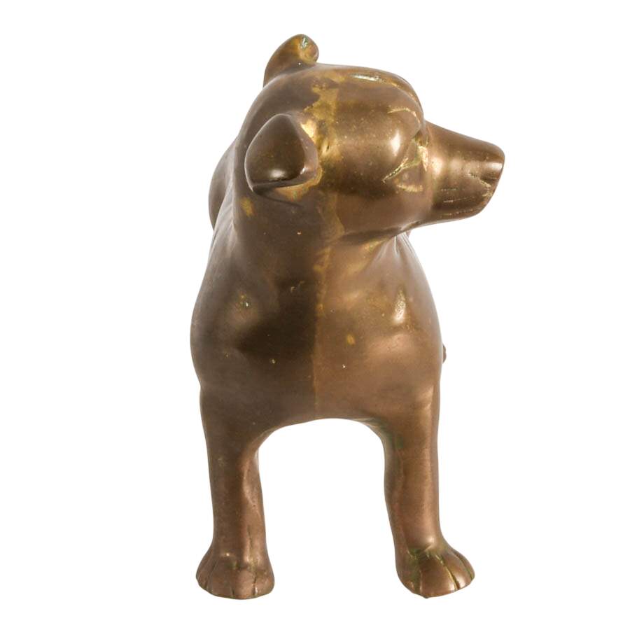 Mid-Century Brass Staffordshire Terrier Dog Doorstop-6