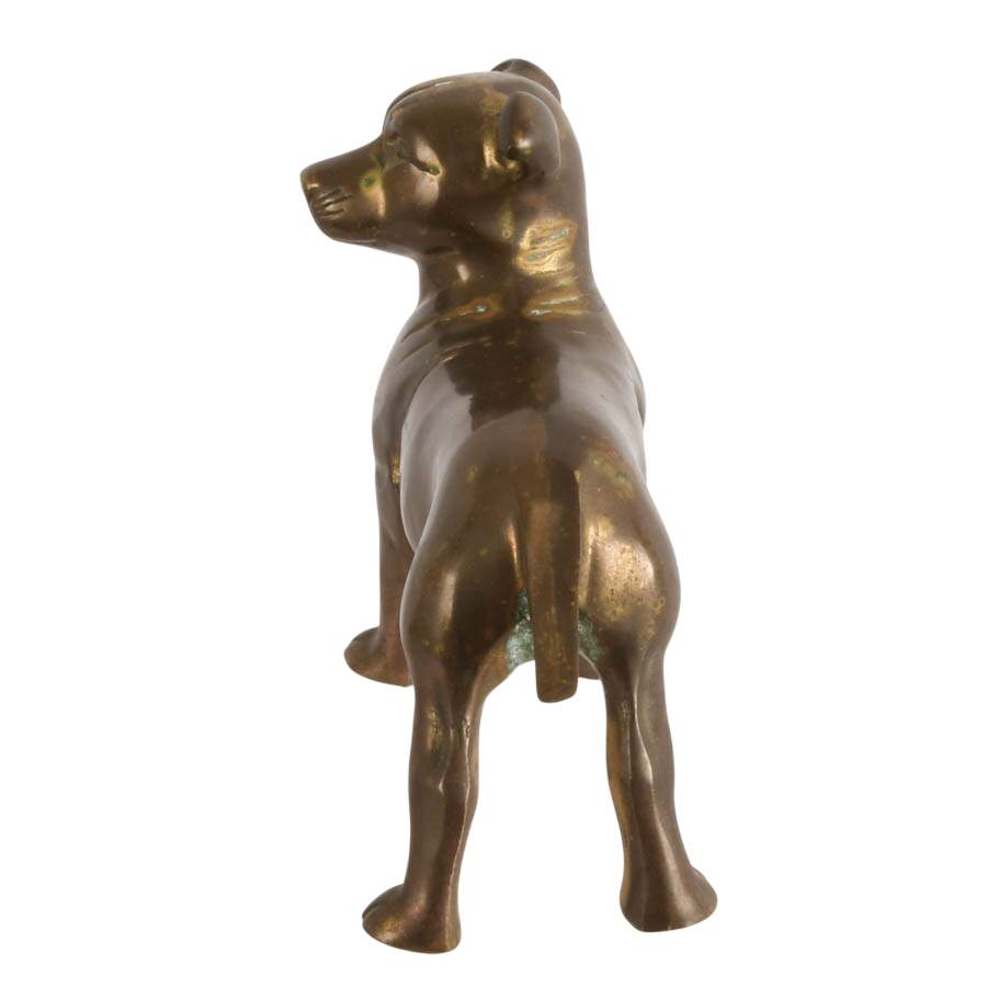 Mid-Century Brass Staffordshire Terrier Dog Doorstop-4