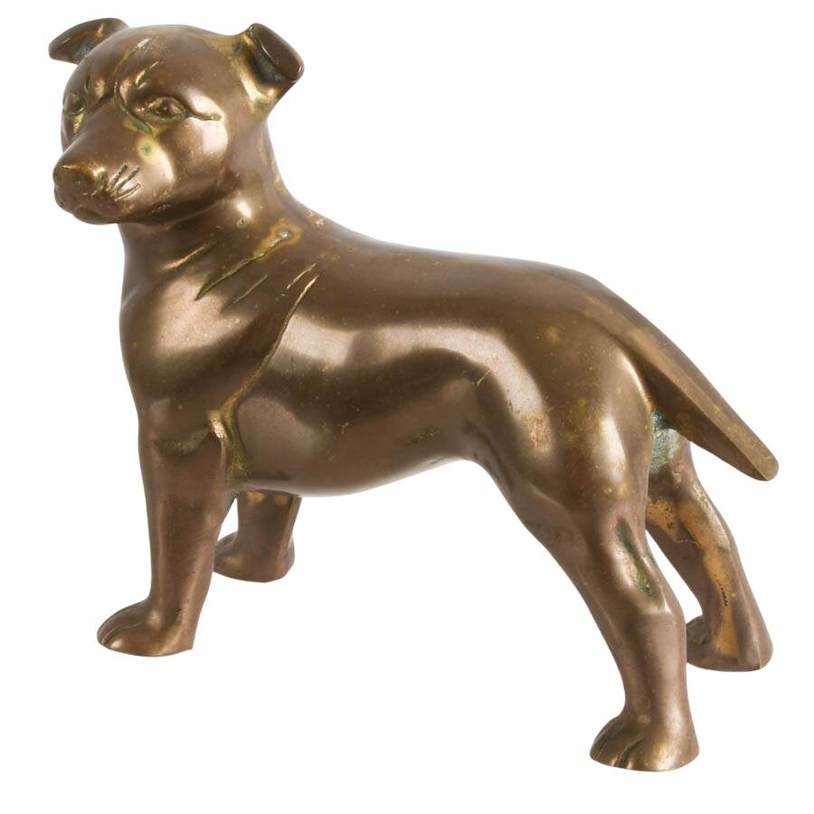 Mid-Century Brass Staffordshire Terrier Dog Doorstop-3
