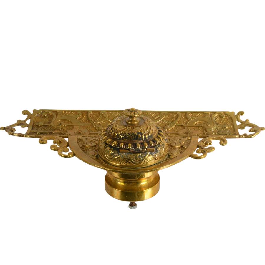 Antique French Bronze Inkwell with Pen Tray-8