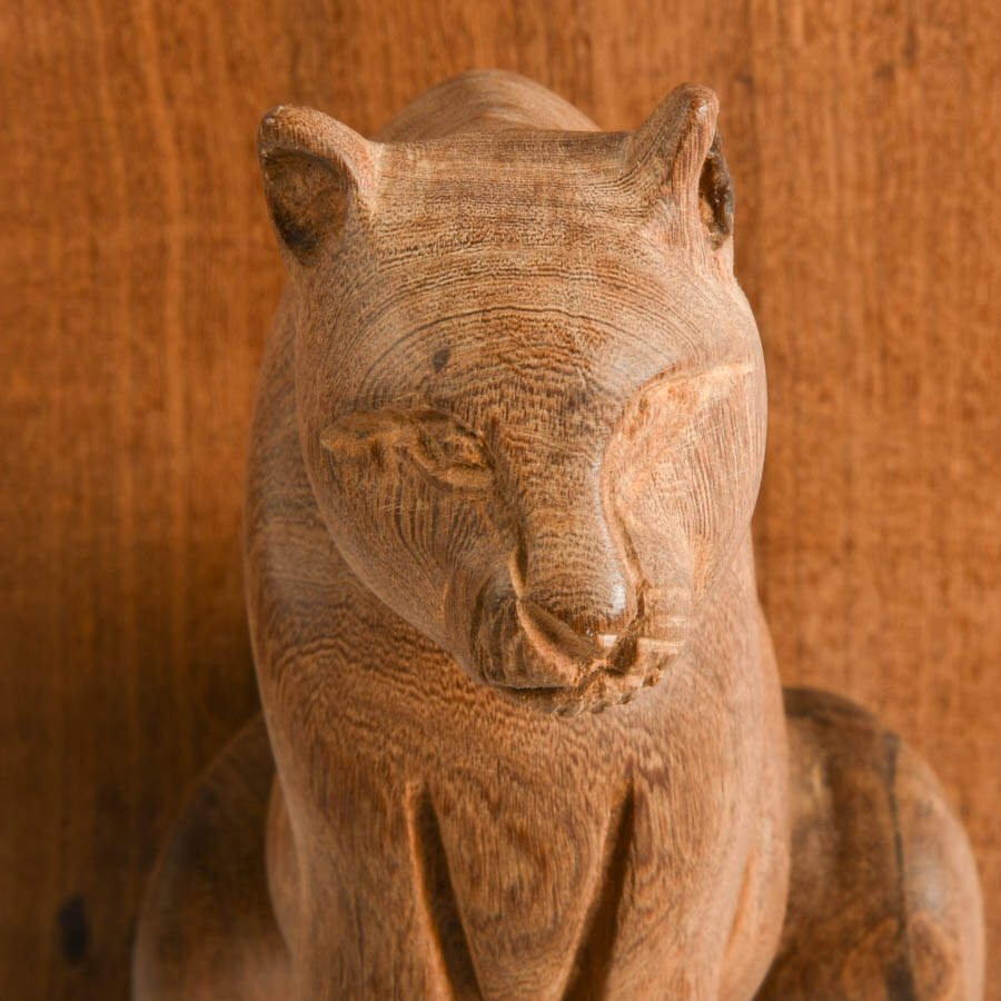 Pair of Hand-Carved Kenyan Jacaranda Wood Cheetah Bookends-6