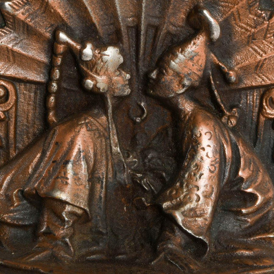 Art Deco Bronze Siam Kissing Couple Bookends-4