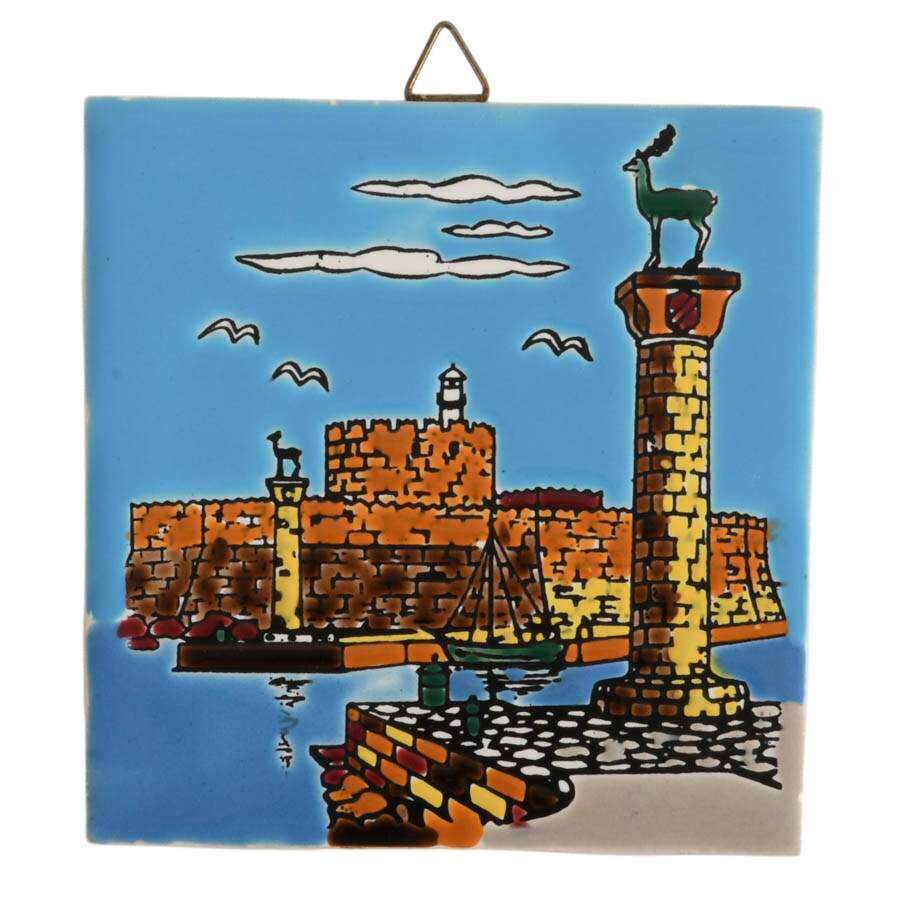 Trio of Handmade Tiles of Rhodes, Greece by Neofitou Keramik-3