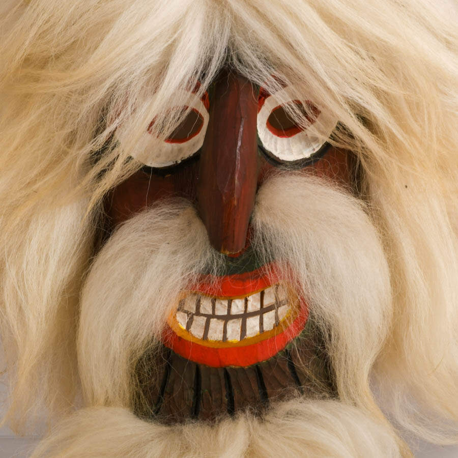Hand-Made Romanian Fur Ceremony Mask-2