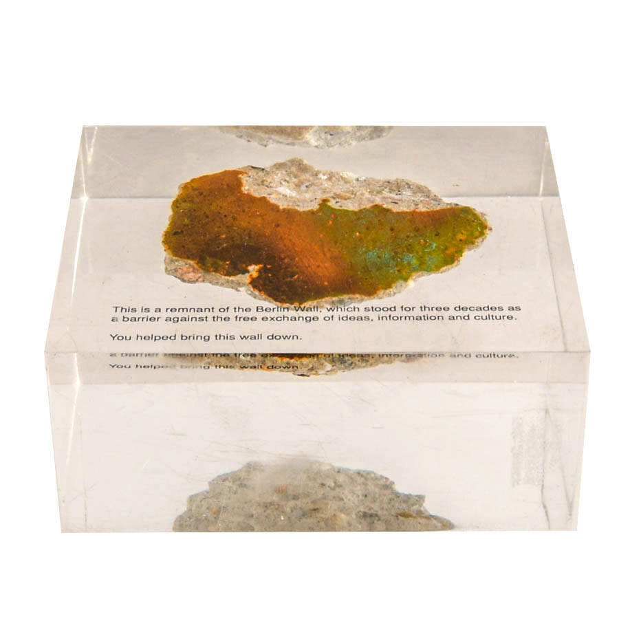 Encased Berlin Wall Fragment in Lucite Display-7