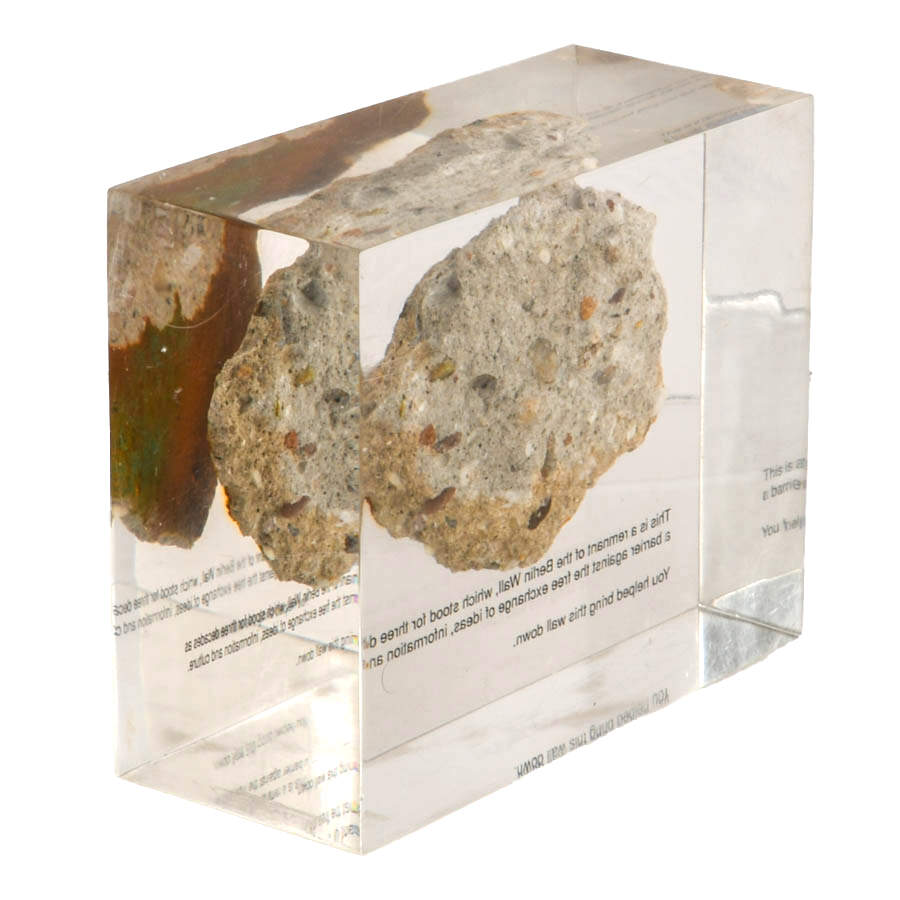 Encased Berlin Wall Fragment in Lucite Display-4