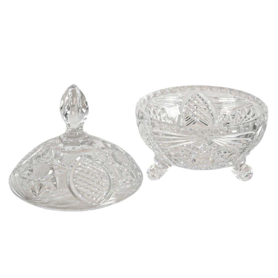 Lead Cut Crystal Candy Bowl-3