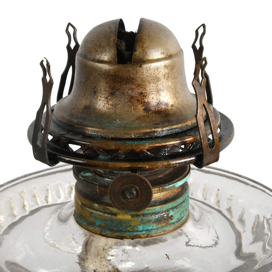 Antique Pressed Glass Oil Lamp-6