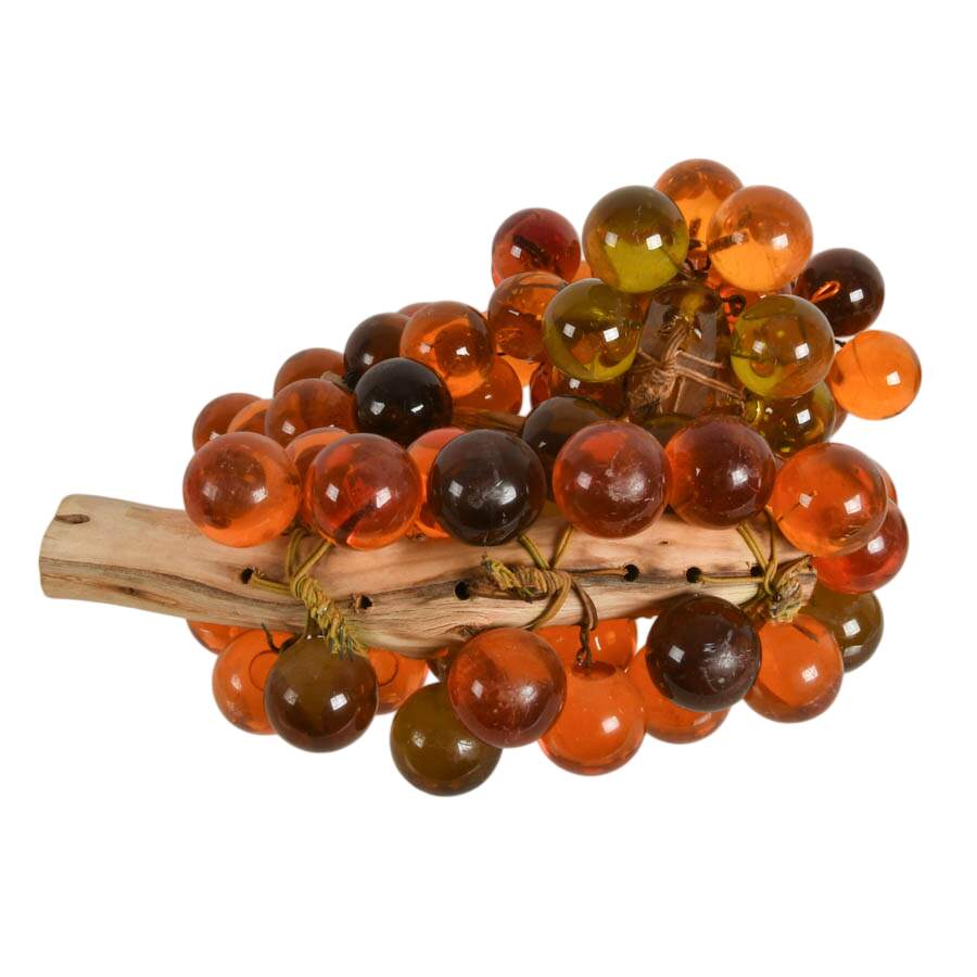 Four Mid-Century Modern Translucent Amber Grape Cascades-7