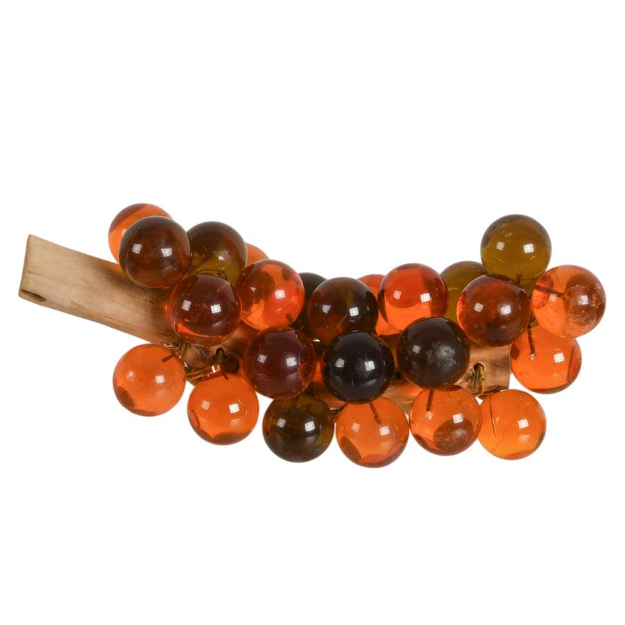 Four Mid-Century Modern Translucent Amber Grape Cascades-5