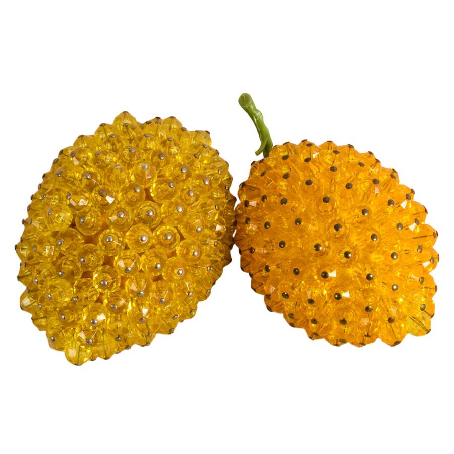 21 Handmade Mid-Century Push Pin Sequined Beaded Fruit-7