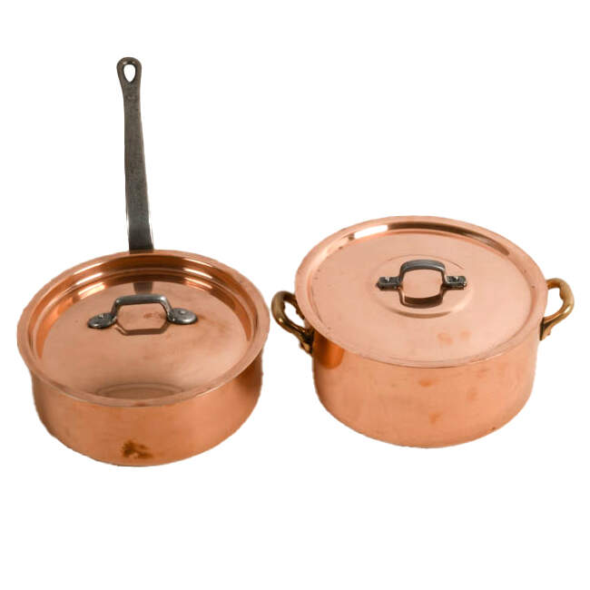 Pair of French Sauté Pans Including One Baumalu Pan-2