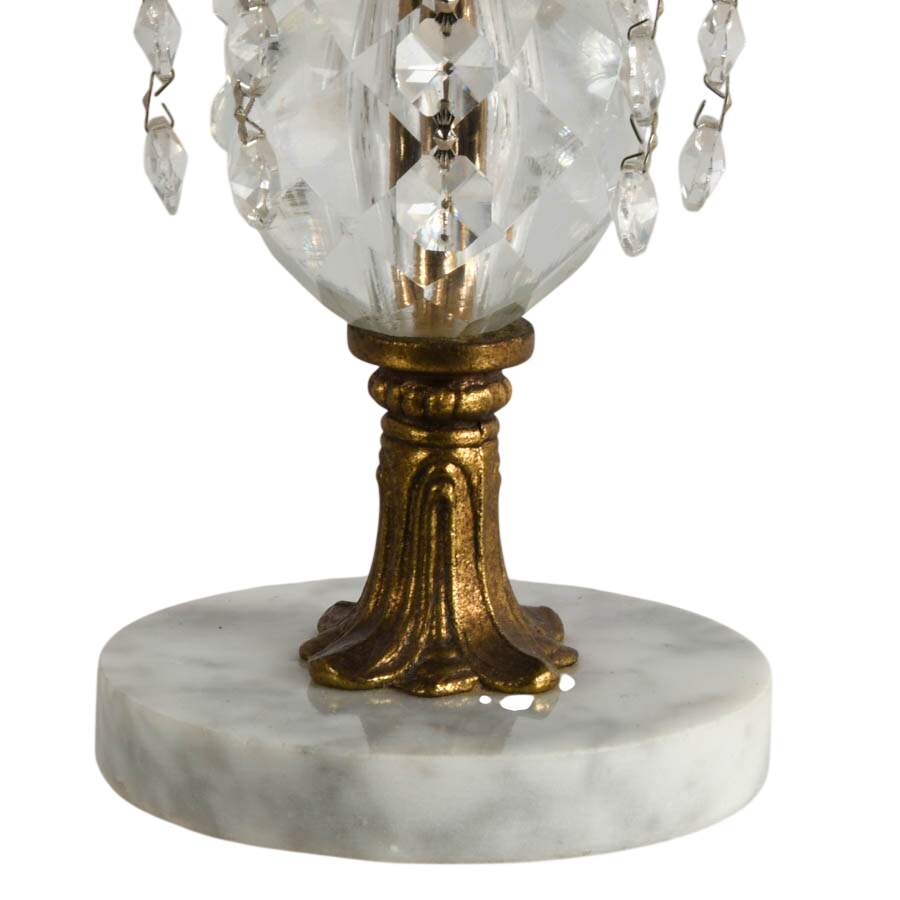Hollywood Regency Crystal and Marble Table Lighter-4