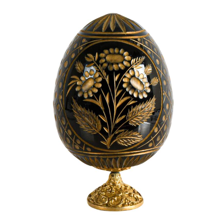 Vintage Russian Fabergé-Style Art Glass Egg-1