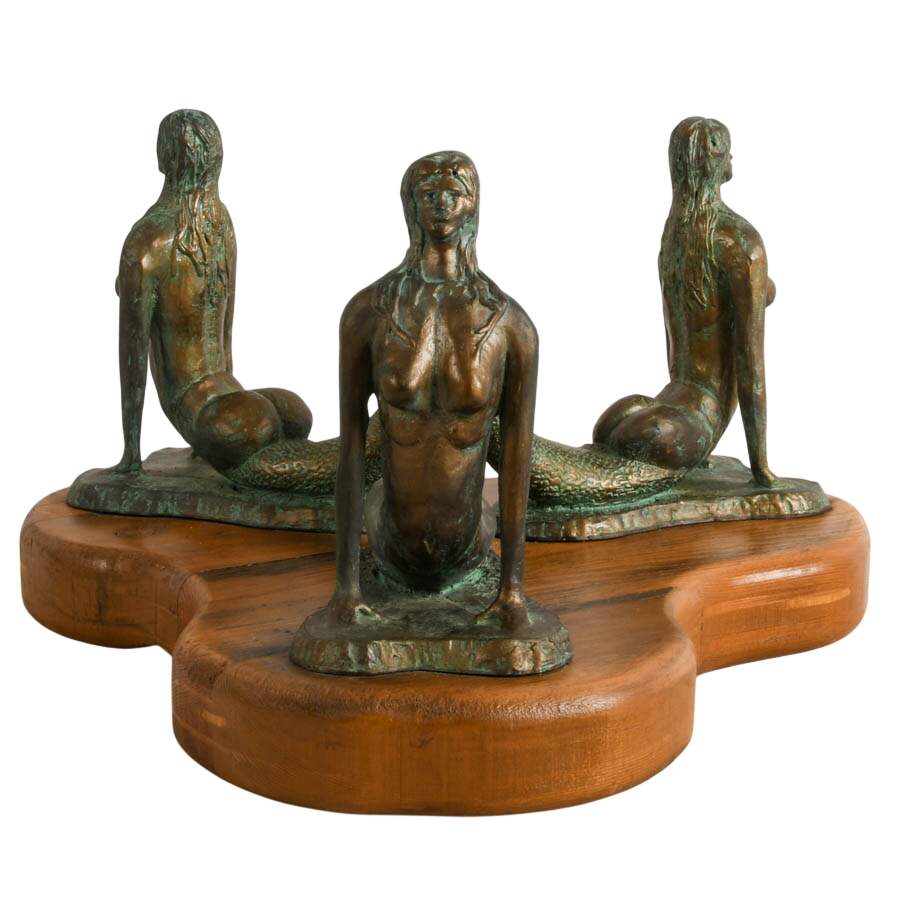 Mermaid-Themed Foam Resin and Ceramic Decorative Bowl-6