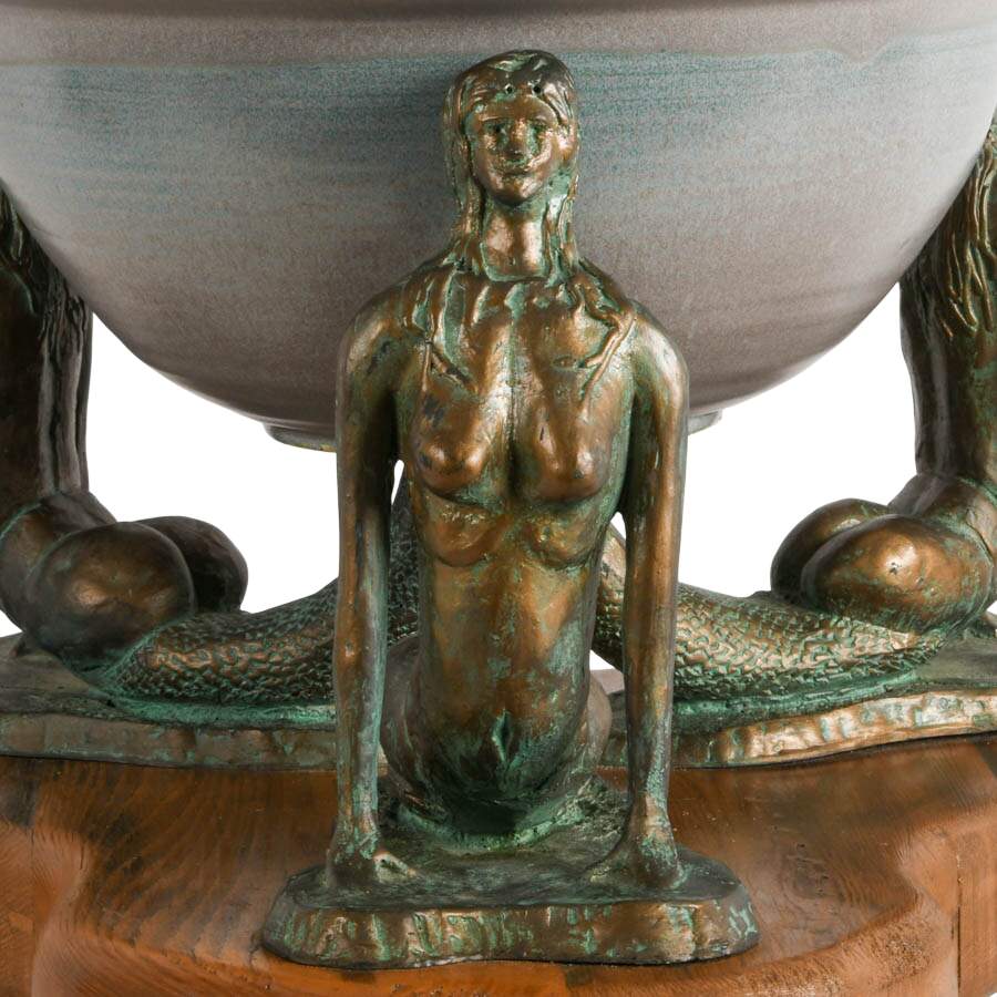Mermaid-Themed Foam Resin and Ceramic Decorative Bowl-3