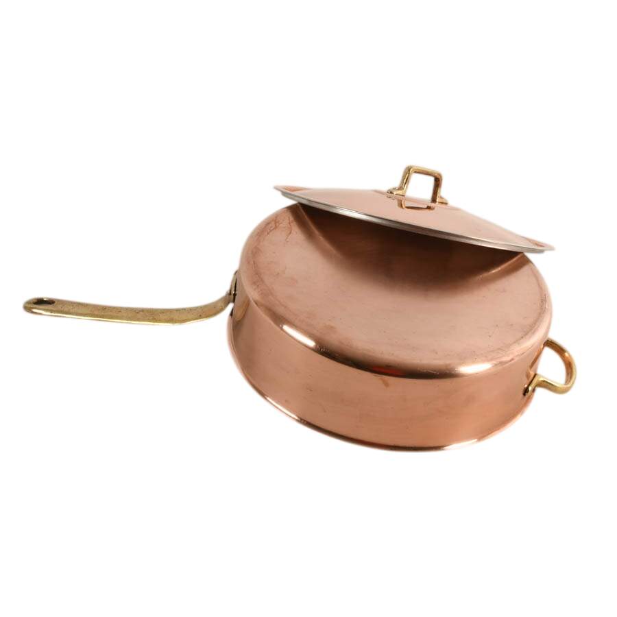 Polished Stainless Steel Sauté Pan In the Style of Mauviel M'Heritage-7