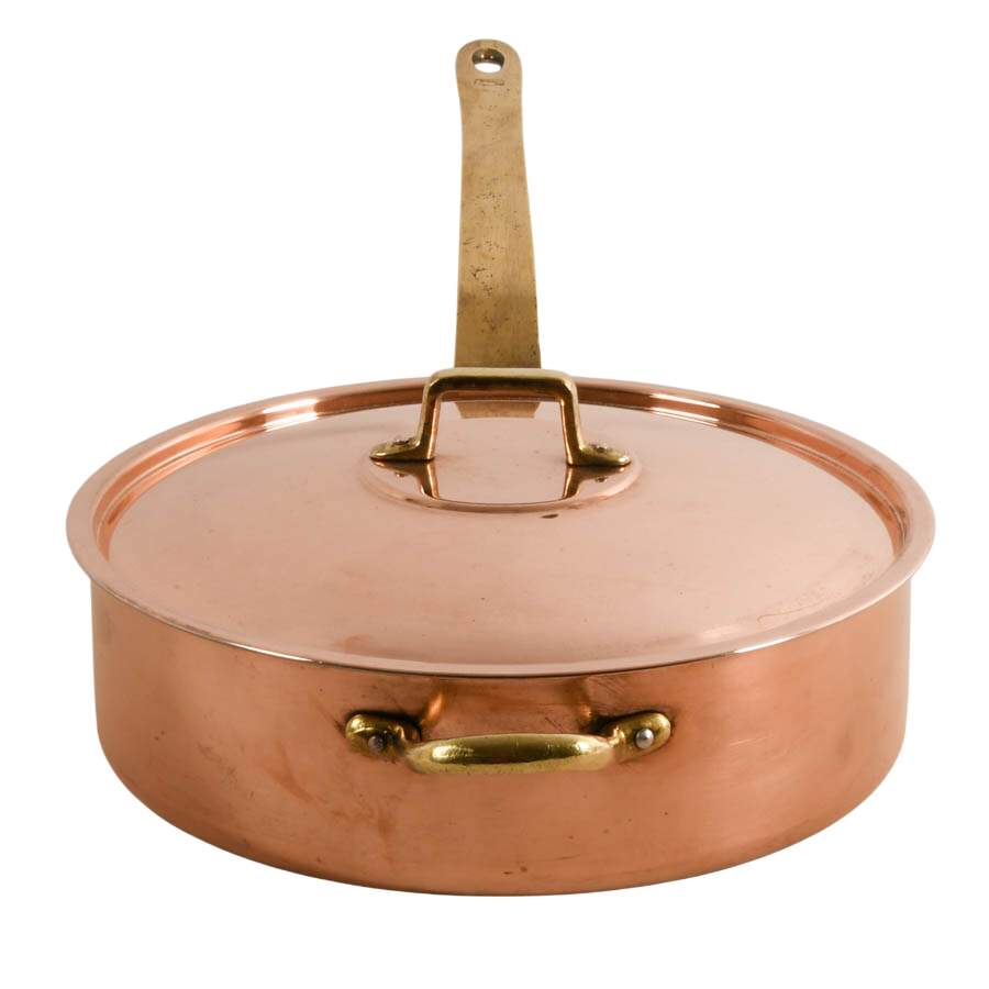 Polished Stainless Steel Sauté Pan In the Style of Mauviel M'Heritage-2