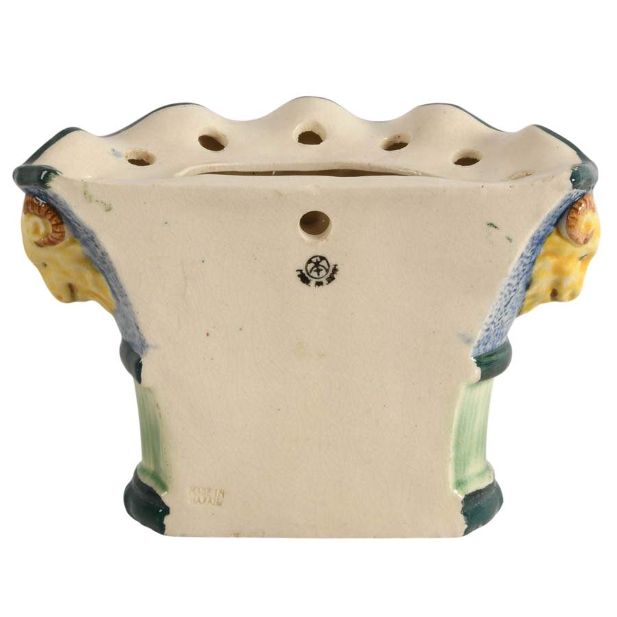 Mid-Century Japanese Floral Ceramic Wall Pocket-5