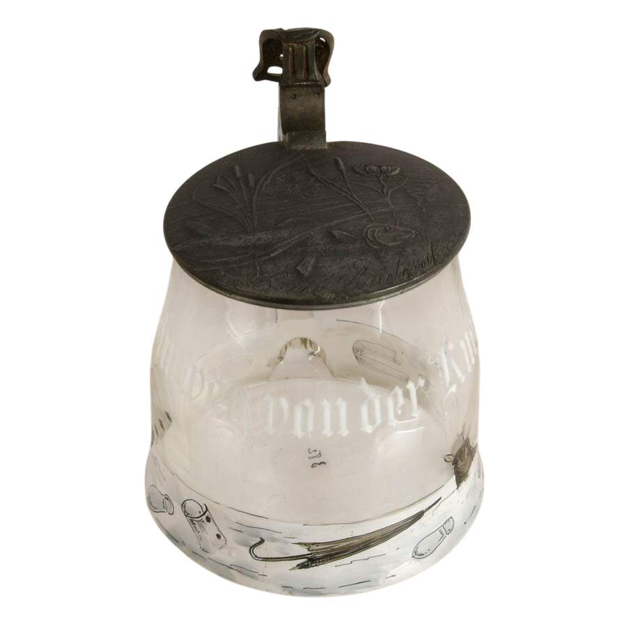 Antique German Half Liter Hand-Blown Glass Beer Stein-4